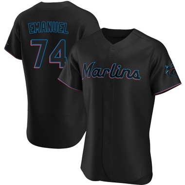 Black Kent Emanuel Men's Miami Marlins Alternate Jersey - Authentic Big Tall