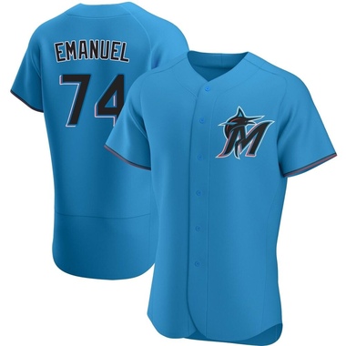 Blue Kent Emanuel Men's Miami Marlins Alternate Jersey - Authentic Big Tall